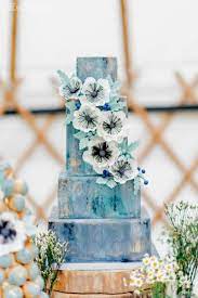 Free Spirited Bohemian Wedding Ideas Elegantwedding Ca Gold Cake Topper Wedding Painted Wedding Cake Wedding Cake Dusty Blue
