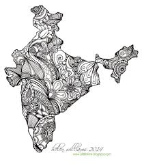 A Little Lime India Map Tangle Patterns Drawings