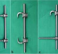 Photographs of (a) the pedicle screws, (b) the lamina hooks ...