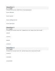 Clt 3040 Partz Quiz 1 Docx Question 1 2 2 Pts Give The Combining Form Meaning Nerve Nervous System Question 2 2 2 Pts Give The Combining Form Meaning Course Hero