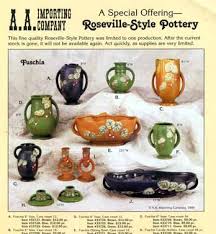 Porcelain & pottery:open book, shop: Many Roseville Patterns Reproduced