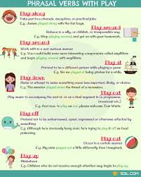 Phrasal Verbs With Play Play Around Play Off Play Out Play Up 7 E S L In 2020 English Vocabulary Learn English English Phrases