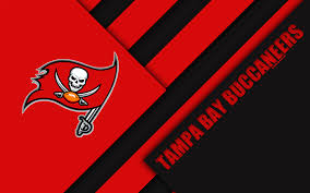 Download Wallpapers Tampa Bay Buccaneers 4k Nfc South Logo Nfl Red Black Abstraction Material Design American Football Tampa Florida Usa National Foo In 2020 Tampa Bay Buccaneers Nfc South Tampa Bay