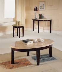 The winsome timber coffee table has a simple design and classic decorative touches that makes it a perfect addition to a variety of decor styles. Britney 3 Piece Occasional Table Set In White Marble Walnut Finish By Acme 17142 S