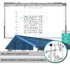 Inclined Pitched Roof Concrete Slab Reinforcement Example Pitched Roof Concrete Slab Concrete