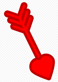 Red Heart Cupid Arrow Dark Red Border Line Cupids Arrow Dark Red Cupid