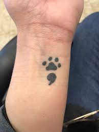 Paw Print Semi Colon Tattoo Semicolon Tattoo Cool Tattoos Tattoos