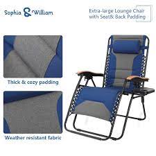 Keep your drinks, snacks, phones or anything else within. Cobalt Blue Supports 350 Lbs Sophia William Padded Zero Gravity Chair Oversize Lounge Chair With Free Cup Holder Chairs Kolenik Recliners