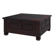 Russet Solid Wood 4 Doors Square Rustic Coffee Table With Storage Large Square Coffee Table Coffee Table Square Rustic Coffee Tables