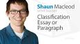 Video for classification essay writing