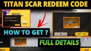 Recently, we've added cupid scar in this free fire redeem code generator tool. Titan Scar Redeem Code Freefire Today Redeem Code Freefire Free Titan Scar Code