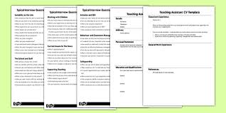 Employment of teacher assistants is projected to grow 4 percent over the next ten years, about as fast as the average for all occupations. Teaching Assistant Job Interview Resource Pack