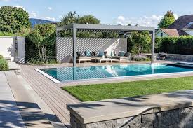 Garten Mit Pool Lounge Bereich Mit Pergola In 2020 Pool Im Garten Gartengestaltung Garten