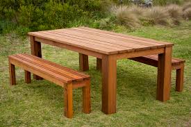 Browse the latest looks in teak timber, wicker, ceramic, stone and more in a range of styles to suit every budget. Recycled Hardwood Outdoor Dining Table Bench