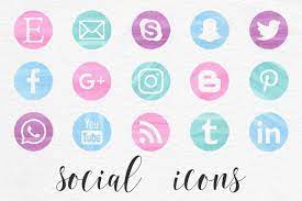 Such as png, jpg, animated gifs, pic art, symbol, blackandwhite, pics, etc. Watercolor Social Icons Pastel Colors By North Sea Studio Thehungryjpeg Com