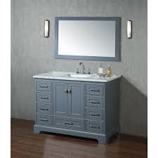 Stufurhome Newport Grey 48 Inch Single Sink Bathroom Vanity With Mirro Stufurhome