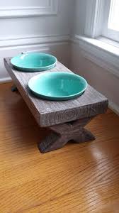 Small Farm Table Dog Bowl This Whitewashed One Of A Kind Dog Bowl Is Handcrafted And Unique It Is Perfect For Your Be Dog Bowls Raised Dog Bowls Dog Furniture
