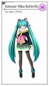 Hatsune Miku Butterfly Design Ohse Hatsune Miku Outfits Hatsune Miku Project Diva Hatsune Miku