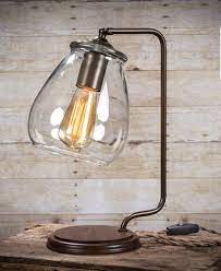 Glass Shade Edison Bulb Table Lamp