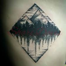 Geometric Landscape By Shari Davis Geometric Tattoo Tattoos Reflection Tattoo