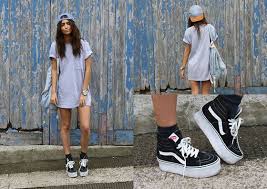 Black And White Vans Outfit Ideas Pin By Marie On Vans Life Sk8 Hi Outfit American Apparel Denim Platform Sneakers Outfit