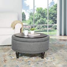 Includes integrated 4 storage ottomans that perfectly hide under the table. Copper Grove Payara Round Storage Ottoman With Flip Top Surface On Sale Overstock 7945167