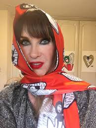 Gaelitrea the Inner Guidance Angel long silk scarf RED (Collection Num