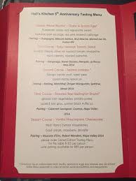 It was a special menu with their best selection of dishes and wine pairing. Hell S Kitchen Tasting Menu Picture Of Gordon Ramsay Steak Las Vegas Tripadvisor