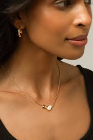 Pearl and Pebble Necklace, Mother of Pearl Necklace, Pebbles Necklace,  Minimal Dainty Necklace, Gold Vermeil, Sterling Silver