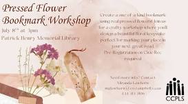Pressed Flower Bookmark Workshop @ PHML