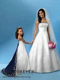 Royal Blue And Silver Wedding Dresses Silver Embroidery Royal Blue And White Wedding Dress In Wedding Perfect Wedding Dress Flower Girl Dresses Satin Wedding