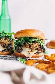 While the burgers are cooking saute the freshly sliced mushrooms and onions over medium heat until deep brown and tender. Rockin Sweet Onion Mushroom Swiss Burgers Recipe Little Spice Jar
