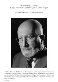 Einige persönliche Erinnerungen an Ulrich Unger