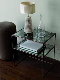 Ochre Moon Side Table With Shelf Featuring Mercury Glass Drawer And Shelf With Patinated Steel Frame Side Table Moon Table Diy Table Top