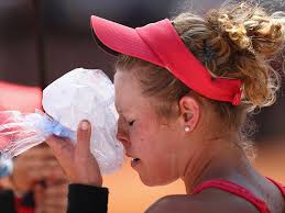 Laura Siegemund Cools Off During Her 46 46 Defeat By Simona Halep Photo Getty Images Tennismash