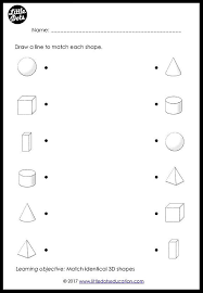 Preschool Shapes Matching Worksheets And Activities Shapes Worksheet Kindergarten Shapes Preschool 3d Shapes Worksheets