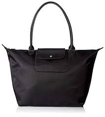Auth Longchamp Le Pliage Neo Medium Large Shopping Tote Handbag Bag Black