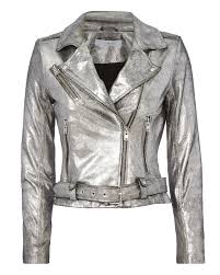 Brooklyn Silver Leather Moto Jacket Silver Leather Jacket White Leather Jacket Leather Moto Jacket
