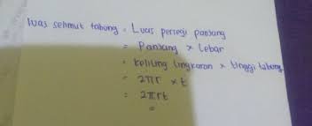 Rumus volume tabung adalah v = luas alas x tinggi.sebelum kita membahas tentang rumus volume tabung, kita perlu mengetahui apa yang dimaksud dari tabung. Mencari Rumus Luas Selimut Tabung Jika Diketahui Luas Alas Pi Dan Jari Jari Brainly Co Id