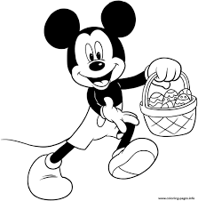 5 easter disney coloring pages. Mickey Disney Easter Eggs Basket Coloring Pages Printable