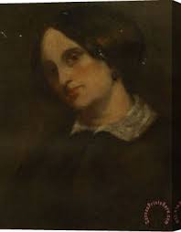 Portrait of Donna Alba Regina Del Ferro Three Quarter Length in a Black  Dress Holding a Book Canvas Prints for Sale