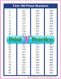 Evenly is 1 and 11. Prime Numbers Chart Four Awesome Printables