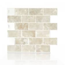 Subway Sora 10 95 In X 9 70 In Peel And Stick Self Adhesive Decorative Mosaic Wall Tile Backsplash 4 Pack In 2020 Smart Tiles Stick Tile Backsplash Stick On Tiles