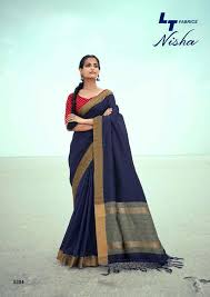 LT FASHION PRESENTS NISHA HANDLOOM SILK DESIGNER FANCY SAREE WHOLESALER