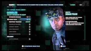 The mobile currency earned in this game can be used to unlock alpha goggles and alpha boots in the main blacklist title after syncing the game with a uplay . Splinter Cell Blacklist Talk To Charlie Buy Sonar Goggles Vic Is Doing Better Scene Wii U Youtube