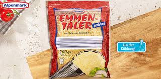 Emmentaler gerieben, 45 % fett i. Alpenmark Emmentaler Gerieben Von Aldi Sud