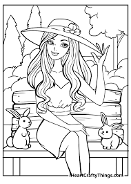 Barbie walking along the beach with his dog coloring page. Barbie Coloring Pages All New And Updated For 2021