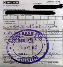 Bank slips are being phased out, and most banks allow you to deposit funds into your account using just your debit card. Banking Receipt For Go Asa Animal Shelter Agonda Cola Facebook