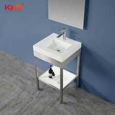 There are wall hung sinks that attach to the wall. Wall Hung Basin Simple Washbasin Vanity Bathroom Sink Solid Surface Washing Basins China Bathroom Sink Wall Hung Sink Made In China Com