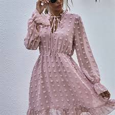 Long Sleeve Clip Dot Dress Jane